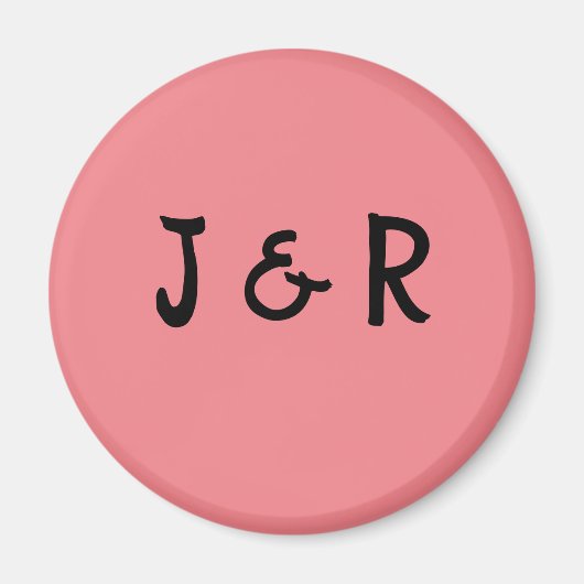 Aimant m. et mme mariage rose personnalisé (Devant)