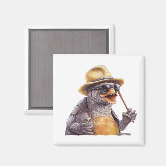 Aimant M. Galapagos Tortoise Blue des îles Galapagos (Recto/Verso)