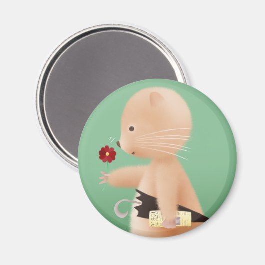 Aimant M. Hamster va au travail (Recto/Verso)