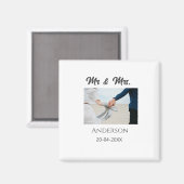 Aimant M. & Mme ajouter nom de famille date année mariage (Recto/Verso)