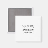 Aimant M. & Mme ajouter nom de famille date année mariage (Recto/Verso)