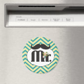 Aimant M. Mustache Jaune et Vert (In Situ (Lave-vaisselle))