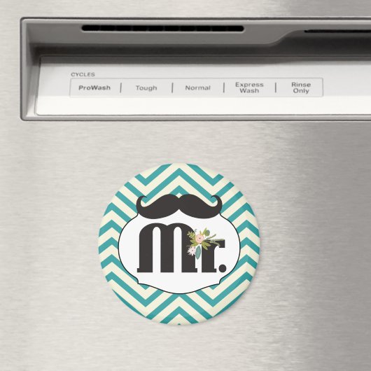 Aimant M. Mustache Jaune et Vert (In Situ (Lave-vaisselle))