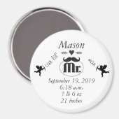 Aimant M. Mustache Lil Man Baby Boy Statistiques (Recto/Verso)