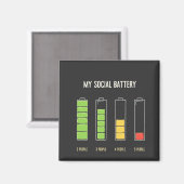 Aimant Ma batterie sociale introvertit l'Humour social (Recto/Verso)