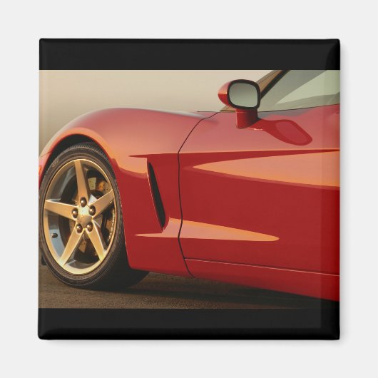 Aimant Ma Corvette rouge (Devant)