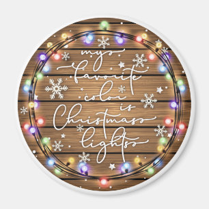 Aimant Ma couleur préférée est les lumières de Noël