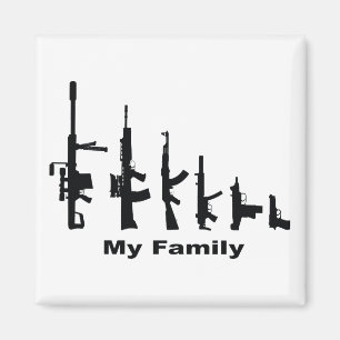 Aimant Ma famille (armes à feu d'amour d'I)