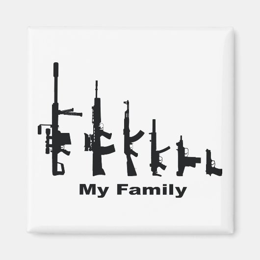 Aimant Ma famille (J'aime les armes) (Devant)