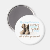 Aimant Ma fille porte des bottes de combat (Recto/Verso)