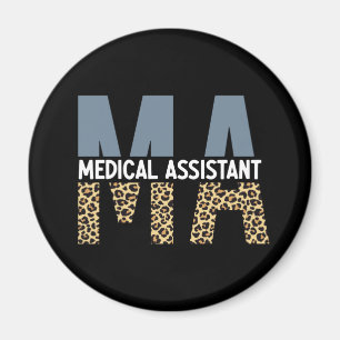 Aimant MA Médicale Assistant Empreinte de léopard