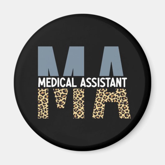 Aimant MA Médicale Assistant Empreinte de léopard (Devant)