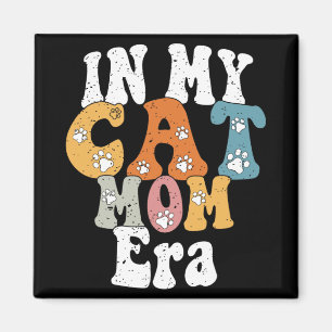 Aimant Ma mère chat ère Rétro Groovy Fête des mères Femme