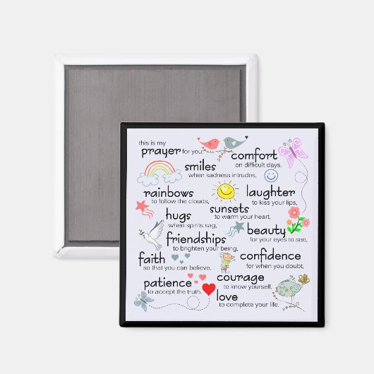 Aimant Ma Prière Pour Vous | Noir (Recto/Verso)