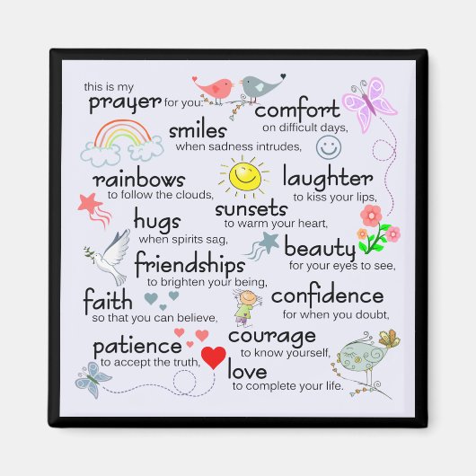 Aimant Ma Prière Pour Vous | Noir (Devant)