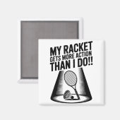 Aimant Ma raquette a plus d'action que moi Funny Badmint (Recto/Verso)
