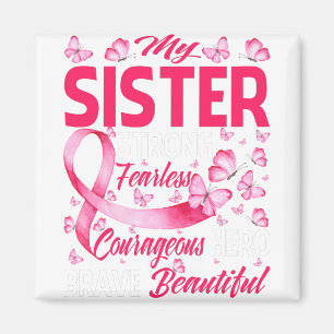 Aimant Ma soeur Pink Ribbon Warrier Cancer du sein