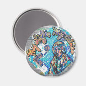 Aimant Ma Vie, Mon Choix. Femme princière et fractale (Recto/Verso)