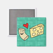 Aimant Mac aime Fromage, Funny Cute Macaroni + Fromage (Recto/Verso)
