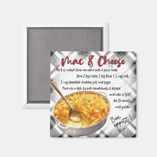 Aimant Mac & Cheese Recipe (Recto/Verso)