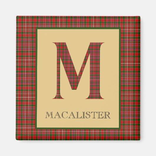 Aimant MacAlister Tartan Monogram M  (Devant)