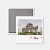 Aimant Macao Ruin de l'Eglise St Paul's Souvenir de Chine (Recto/Verso)
