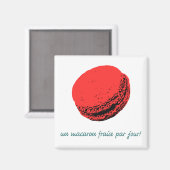 Aimant macaron aux fraises (Recto/Verso)