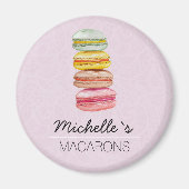 Aimant Macarons français aquarelle peints à la main (Devant)