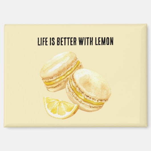 Aimant Macarons Jaune Citron (Recto)