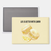 Aimant Macarons Jaune Citron (Recto/Verso)