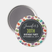 Aimant Macarons Parisiens Colorés Motif Anniversaire (Recto/Verso)