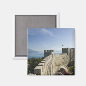 Aimant MACÉDOINE, Ohrid. Voiture Samoil's Castle - Châtea (Recto/Verso)