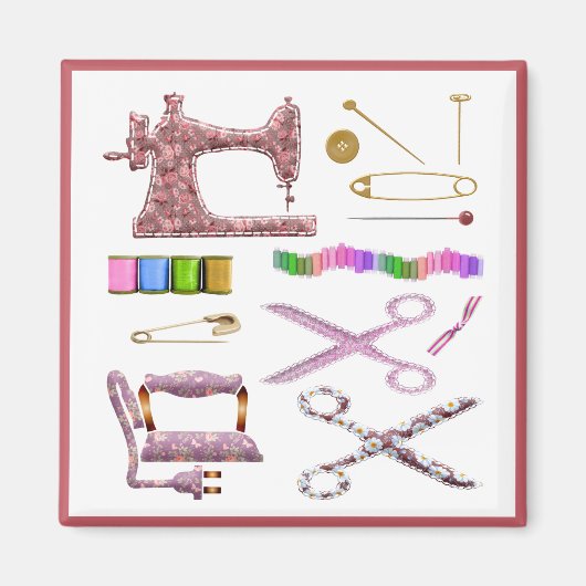 Aimant Machine à coudre à vapeur Ciseaux Thread Tailor (Devant)