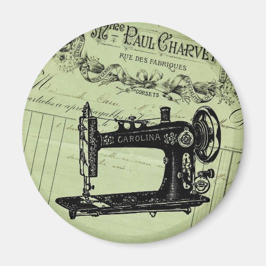 Aimant Machine à coudre vintage French Chic (Devant)