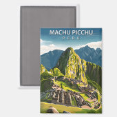 Aimant Machu Picchu Pérou Vintage voyage (Recto/Verso)
