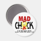Aimant Mad Chick Dans La Lutte Contre Le SIDA (Recto/Verso)