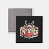 Aimant Mad Retro Love For My Mama Camo Deer Hunting Valen (Recto/Verso)