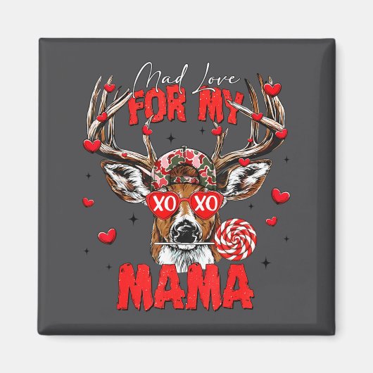 Aimant Mad Retro Love For My Mama Deer Hunting Happy Vale (Devant)