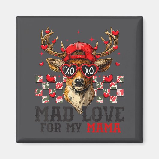 Aimant Mad Retro Love For My Mama Deer Hunting Happy Vale (Devant)