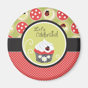 Aimant Madame Bug et anniversaire de petit gâteau