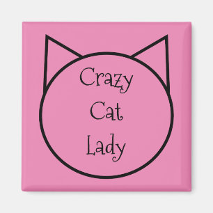 Aimant Madame folle de chat