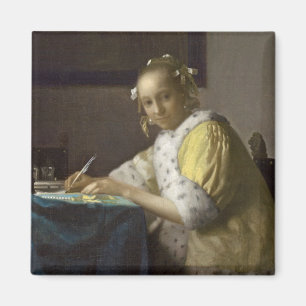 Aimant Madame Writing, C. 1665 (huile sur la toile)