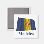 Aimant Madeira agitant drapeau avec nom (Recto/Verso)