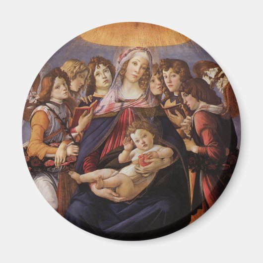 Aimant Madone et Enfant avec des Anges par Sandro Bottice (Devant)