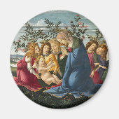 Aimant Madonna Adoring Child with 5 Angels Botticelli (Devant)