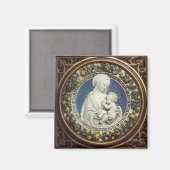 Aimant MADONNA AVEC ENFANT, ronde (Recto/Verso)