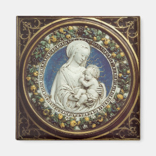 Aimant MADONNA AVEC ENFANT, ronde