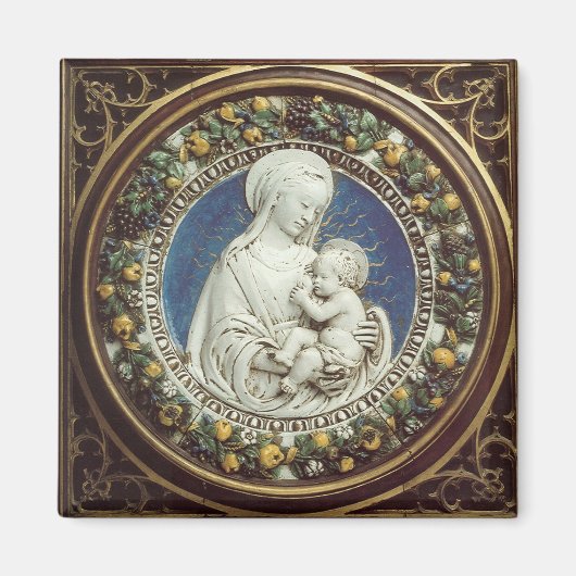 Aimant MADONNA AVEC ENFANT, ronde (Devant)