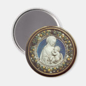 Aimant MADONNA AVEC ENFANT, ronde (Recto/Verso)