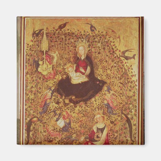Aimant Madonna avec un Rose Bush (Devant)